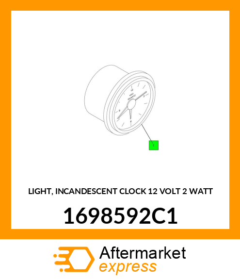 LIGHT, INCANDESCENT CLOCK 12 VOLT 2 WATT 1698592C1