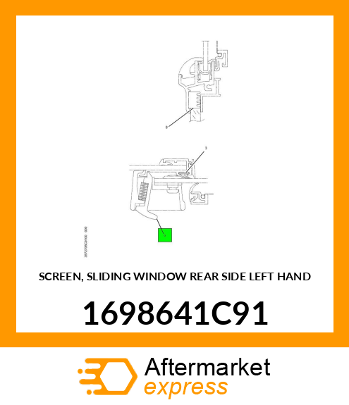 SCREEN, SLIDING WINDOW REAR SIDE LEFT HAND 1698641C91