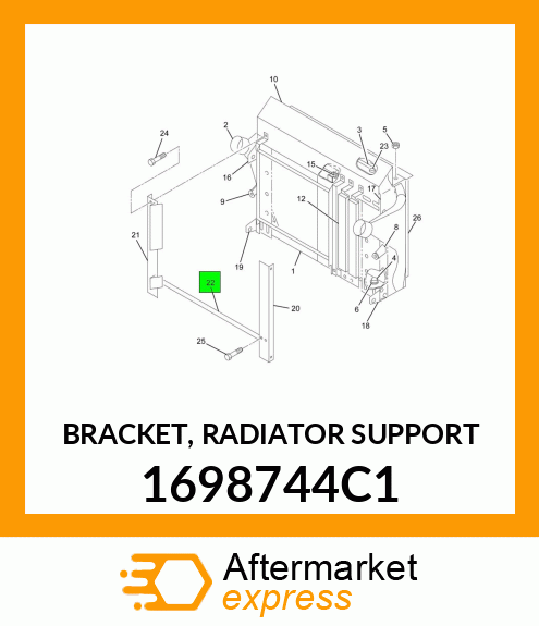 BRACKET, RADIATOR SUPPORT 1698744C1