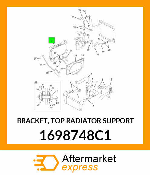 BRACKET, TOP RADIATOR SUPPORT 1698748C1