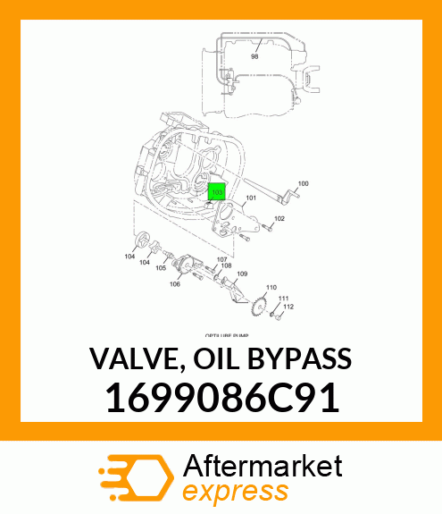 VALVE, OIL BYPASS 1699086C91