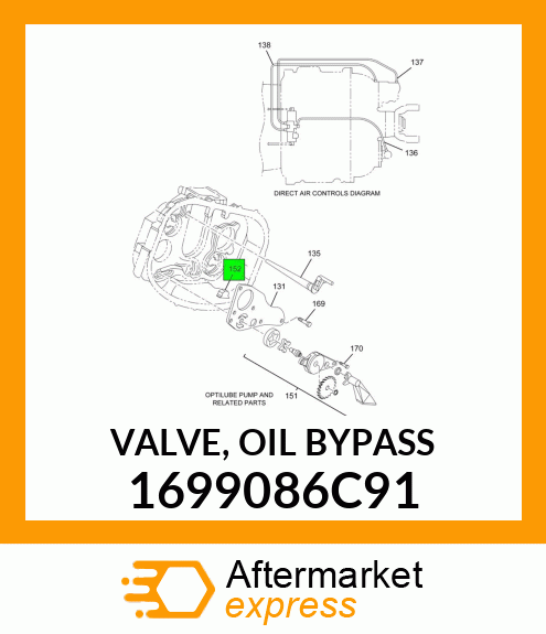 VALVE, OIL BYPASS 1699086C91