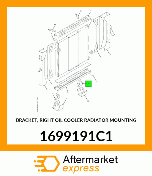 BRACKET, RIGHT OIL COOLER RADIATOR MOUNTING 1699191C1
