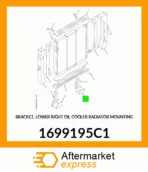 BRACKET, LOWER RIGHT OIL COOLER RADIATOR MOUNTING 1699195C1