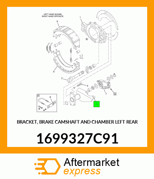 BRACKET, BRAKE CAMSHAFT AND CHAMBER LEFT REAR 1699327C91