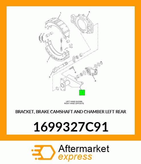 BRACKET, BRAKE CAMSHAFT AND CHAMBER LEFT REAR 1699327C91