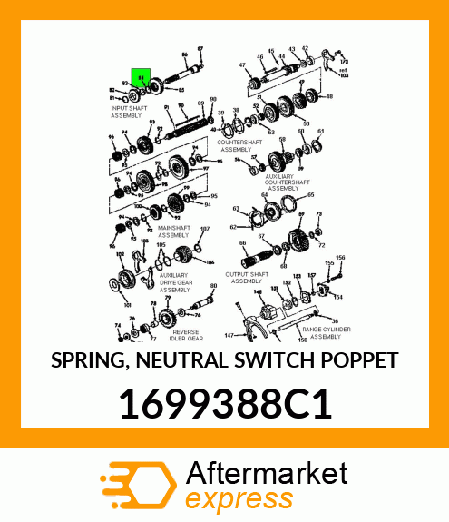 SPRING, NEUTRAL SWITCH POPPET 1699388C1