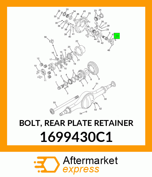 BOLT, REAR PLATE RETAINER 1699430C1