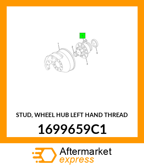 STUD, WHEEL HUB LEFT HAND THREAD 1699659C1