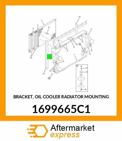 BRACKET, OIL COOLER RADIATOR MOUNTING 1699665C1