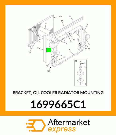 BRACKET, OIL COOLER RADIATOR MOUNTING 1699665C1