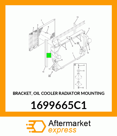 BRACKET, OIL COOLER RADIATOR MOUNTING 1699665C1