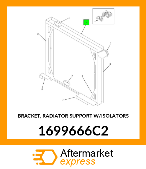 BRACKET, RADIATOR SUPPORT W/ISOLATORS 1699666C2