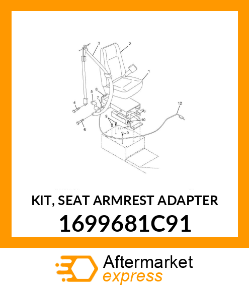 KIT, SEAT ARMREST ADAPTER 1699681C91