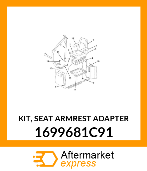 KIT, SEAT ARMREST ADAPTER 1699681C91