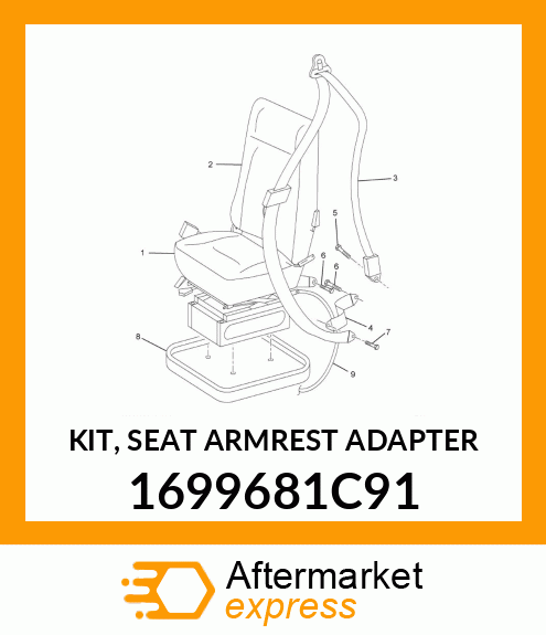 KIT, SEAT ARMREST ADAPTER 1699681C91