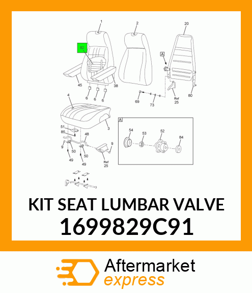 KIT SEAT LUMBAR VALVE 1699829C91