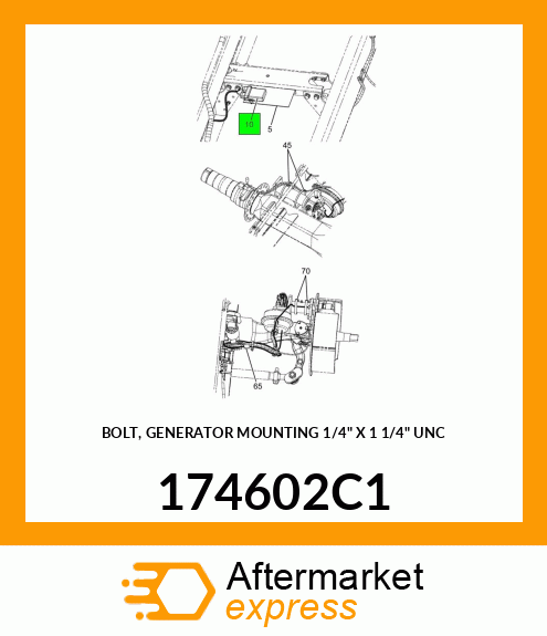 BOLT, GENERATOR MOUNTING 1/4" X 1 1/4" UNC 174602C1