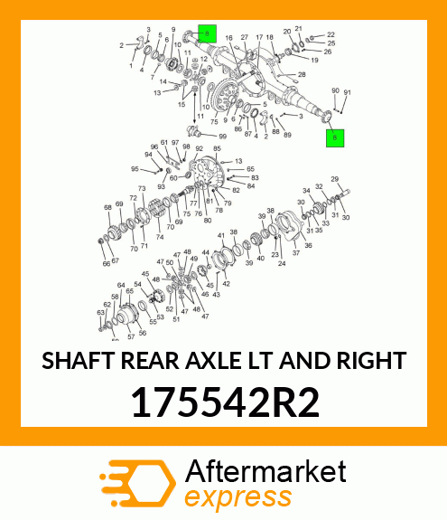 SHAFT REAR AXLE LT AND RIGHT 175542R2