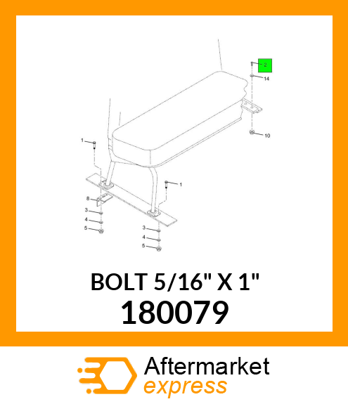 BOLT 5/16" X 1" 180079