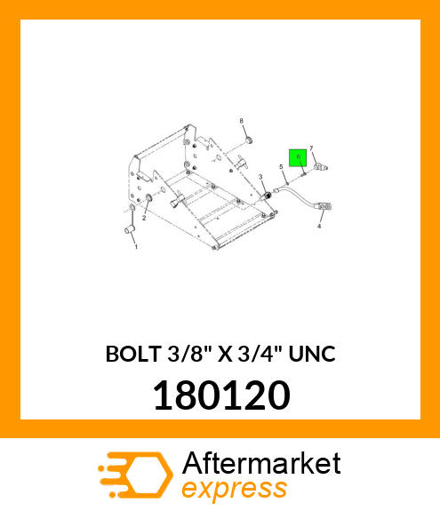 BOLT 3/8" X 3/4" UNC 180120