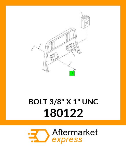 BOLT 3/8" X 1" UNC 180122