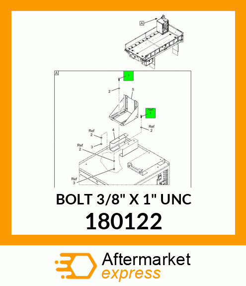 BOLT 3/8" X 1" UNC 180122