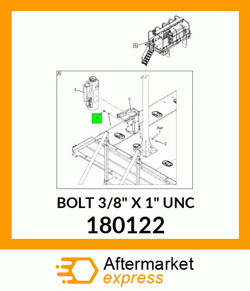 BOLT 3/8" X 1" UNC 180122