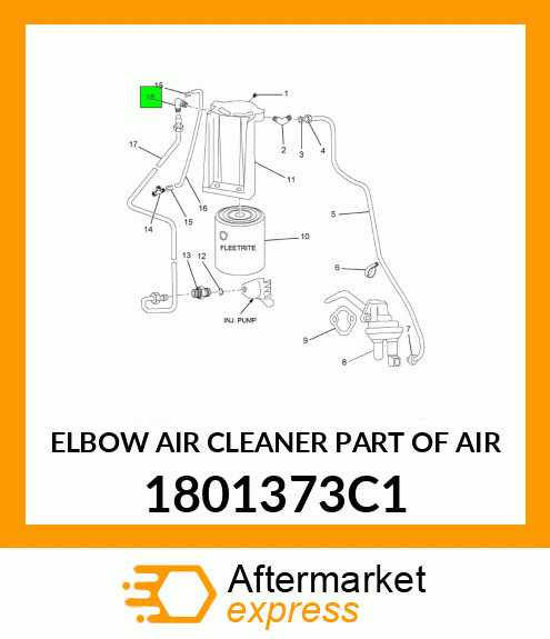 ELBOW AIR CLEANER PART OF AIR 1801373C1