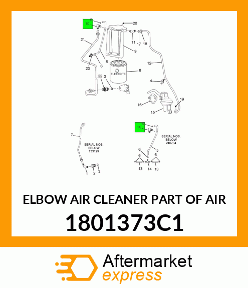 ELBOW AIR CLEANER PART OF AIR 1801373C1