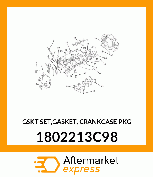 GSKT SET,GASKET, CRANKCASE PKG 1802213C98