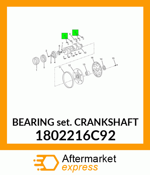 Standard Main Bearing Set New Aftermarket 1802216C92