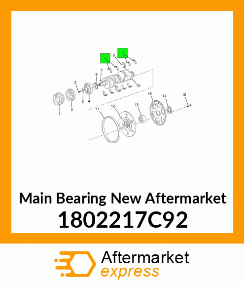 Main Bearing New Aftermarket 1802217C92