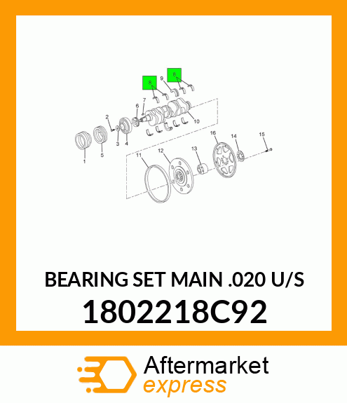 BEARING SET MAIN .020 U/S 1802218C92