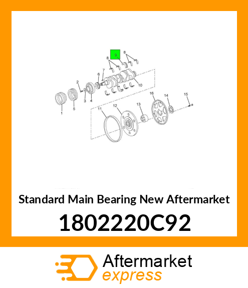 Standard Main Bearing New Aftermarket 1802220C92