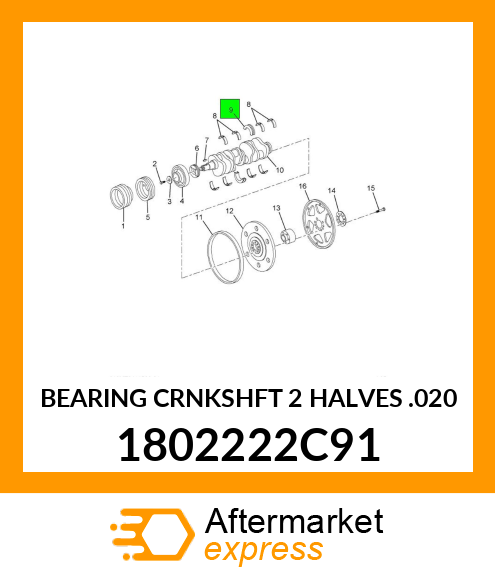 BEARING CRNKSHFT 2 HALVES .020 1802222C91