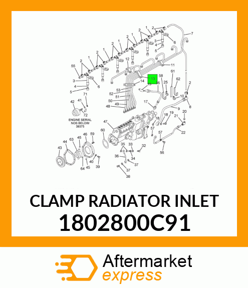 CLAMP RADIATOR INLET 1802800C91
