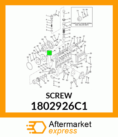 SCREW REG ADJUSTER INJECTOR PUMP 1802926C1