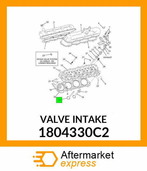 VALVE INTAKE 1804330C2