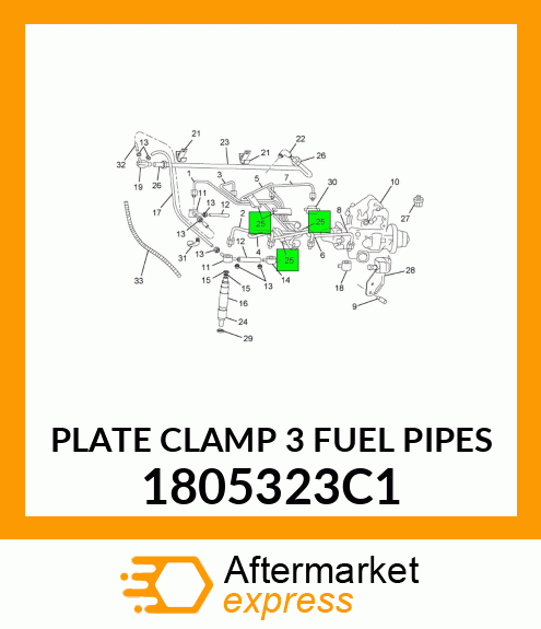 PLATE CLAMP 3 FUEL PIPES 1805323C1