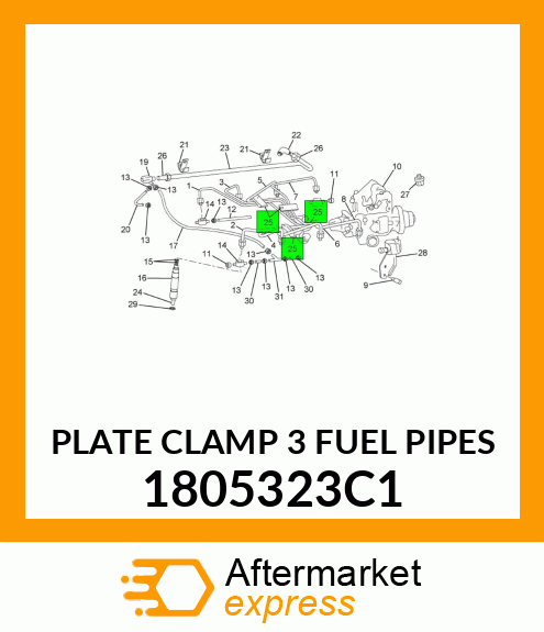 PLATE CLAMP 3 FUEL PIPES 1805323C1