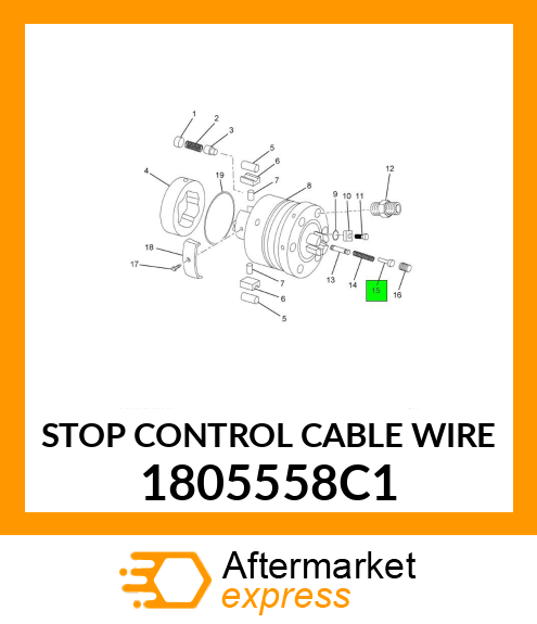 STOP CONTROL CABLE WIRE 1805558C1