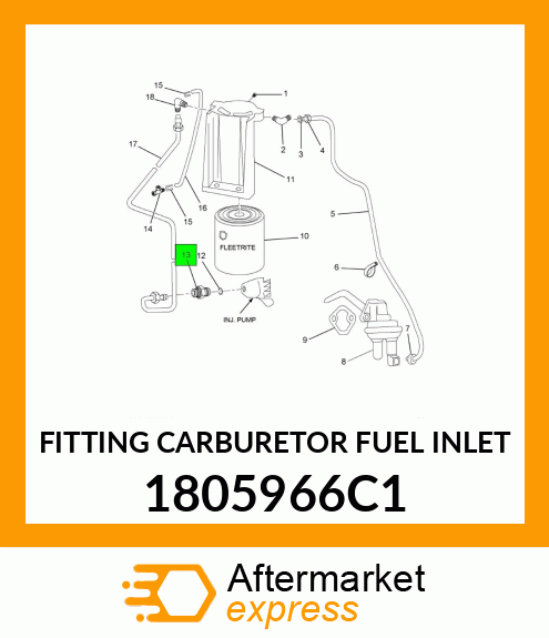 FITTING CARBURETOR FUEL INLET 1805966C1