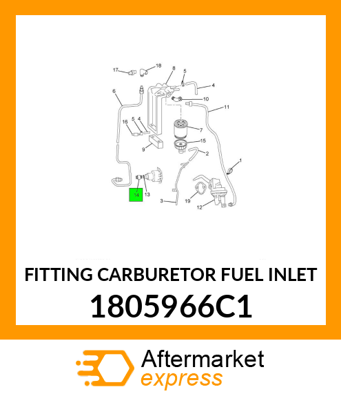 FITTING CARBURETOR FUEL INLET 1805966C1