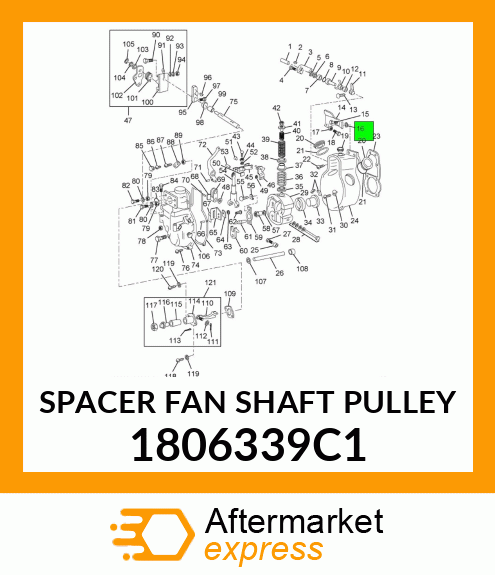 SPACER FAN SHAFT PULLEY 1806339C1