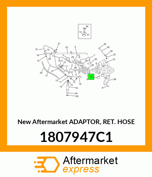 New Aftermarket ADAPTOR, RET. HOSE 1807947C1