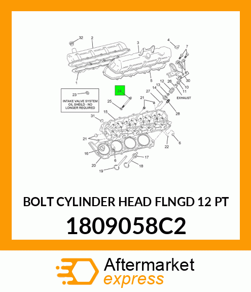 BOLT CYLINDER HEAD FLNGD 12 PT 1809058C2