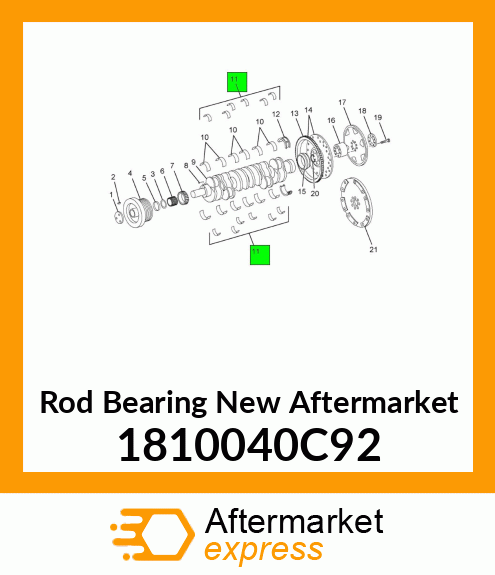 Rod Bearing New Aftermarket 1810040C92