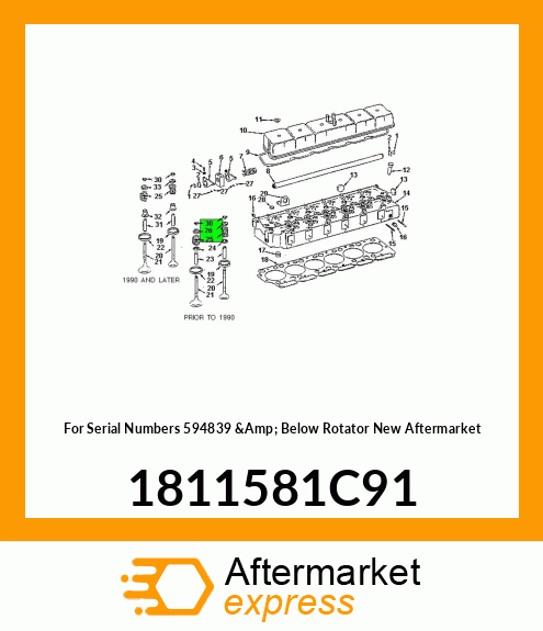 For Serial Numbers 594839 &Amp; Below Rotator New Aftermarket 1811581C91