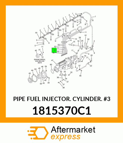 PIPE FUEL INJECTOR. CYLINDER. #3 1815370C1